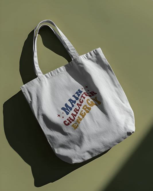 Main Character Energy Tote Bag – Eco-Friendly Pure Cotton