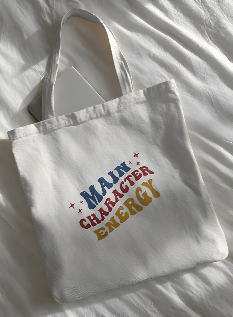 Main Character Energy Tote Bag β Eco-Friendly Pure Cotton