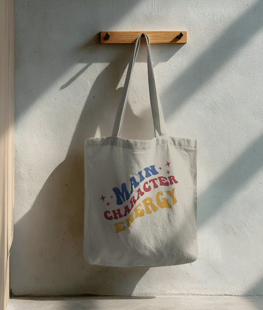 Main Character Energy Tote Bag – Eco-Friendly Pure Cotton